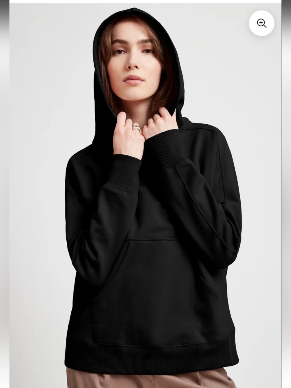 Marcella Ida Hoodie Black Hooded Sweatshirt Stretchy NEW Hard To Find Size M